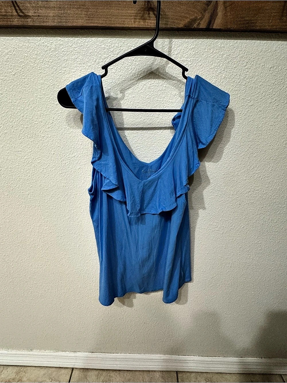 Lilly Pulitzer Ruffled Blue Blouse Size Large Like New